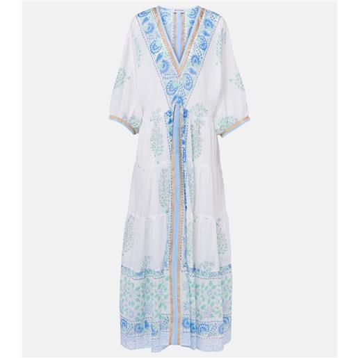 Juliet Dunn abito lungo in cotone con stampa paisley