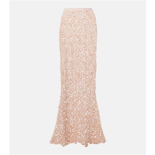Norma Kamali gonna lunga obie in crochet di misto cotone