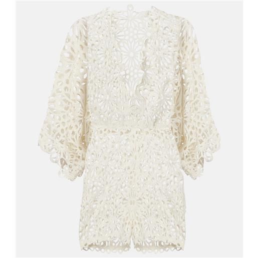 Norma Kamali miniabito in crochet di misto cotone