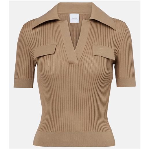 Patou polo in cotone a coste