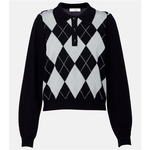 Frame polo in misto lana con motivo a rombi