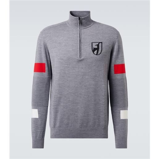 Toni Sailer pullover hupert in lana con zip corta