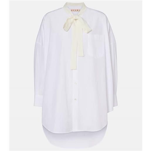 Marni abito chemisier in cotone con fiocco