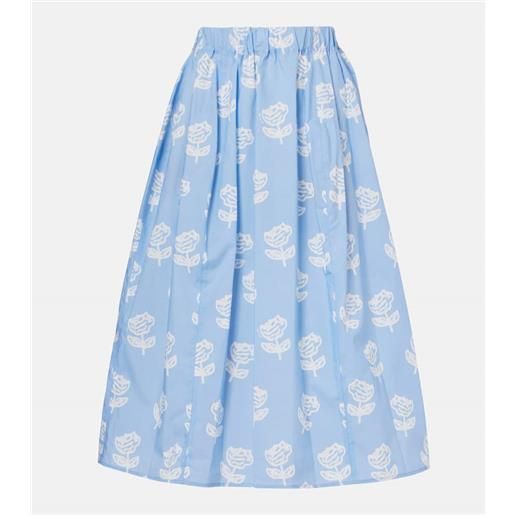 Marni gonna midi in popeline di cotone con stampa