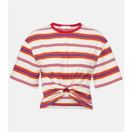 Rabanne t-shirt in misto cotone a righe