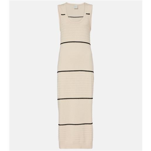 Varley abito midi scott in cotone a righe