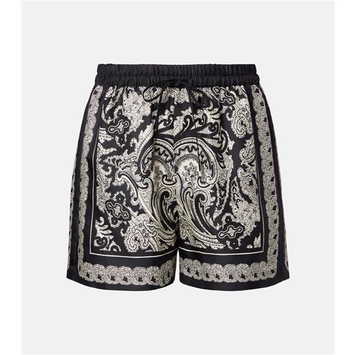Nili Lotan shorts frances in twill di seta paisley