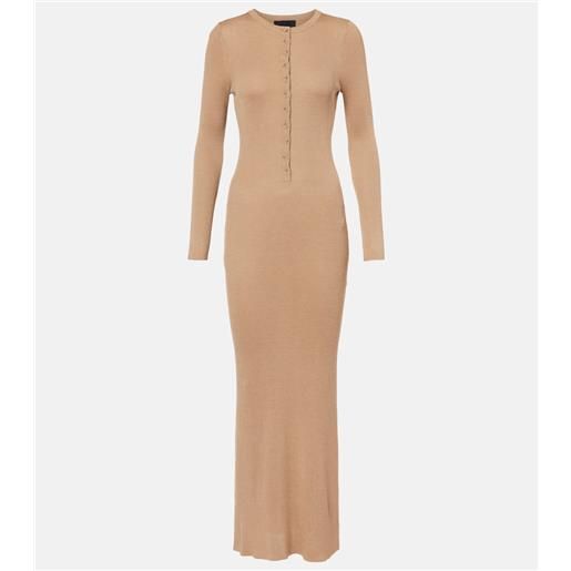 Nili Lotan abito lungo in maglia di seta a coste