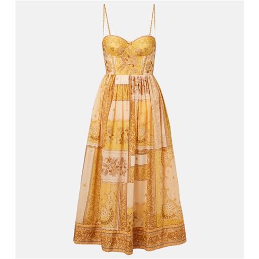 Zimmermann abito corsetto lucky in cotone arricciato