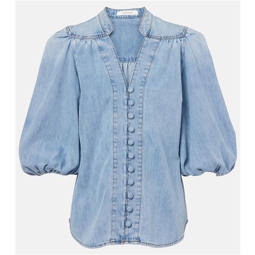 Zimmermann blusa di jeans lucky