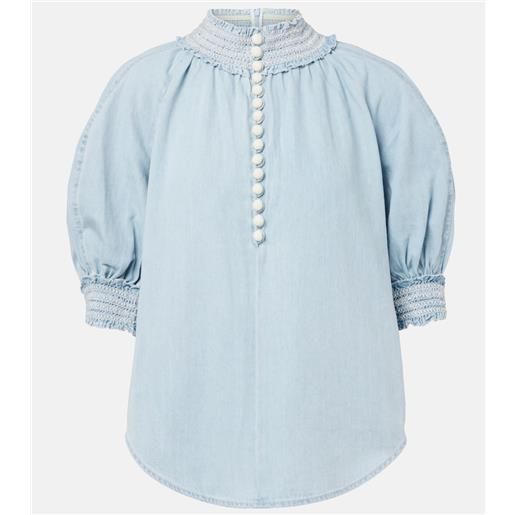 Zimmermann blusa di jeans ascension