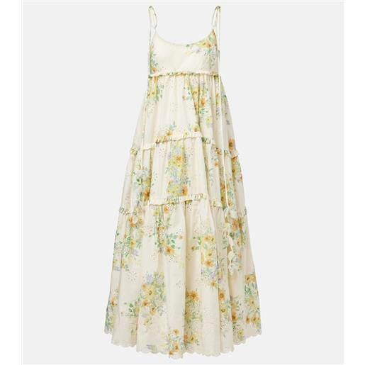 Alemais alã©mais abito midi juliette in cotone con stampa floreale