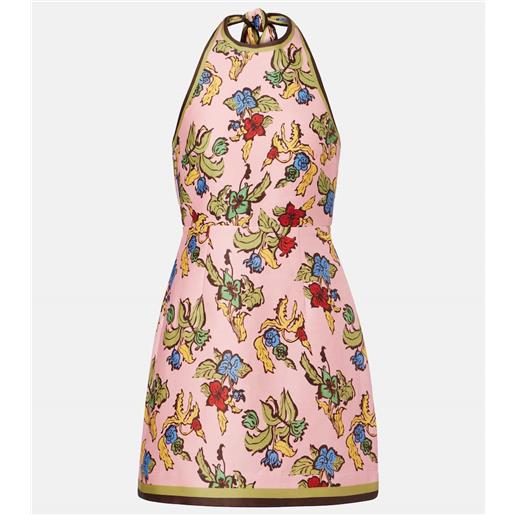 Alemais alã©mais miniabito in misto lino con scollo allâamericana