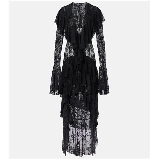 Norma Kamali abito midi asimmetrico con volant