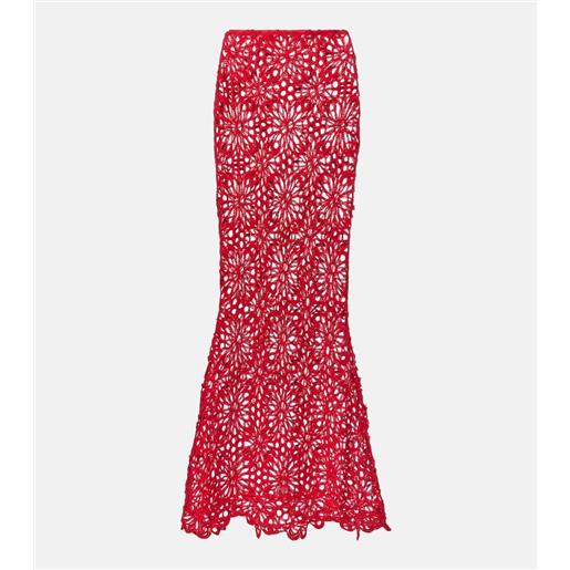 Norma Kamali gonna lunga obie in crochet di misto cotone