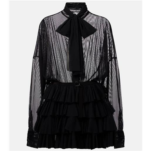 Norma Kamali abito corto con volant