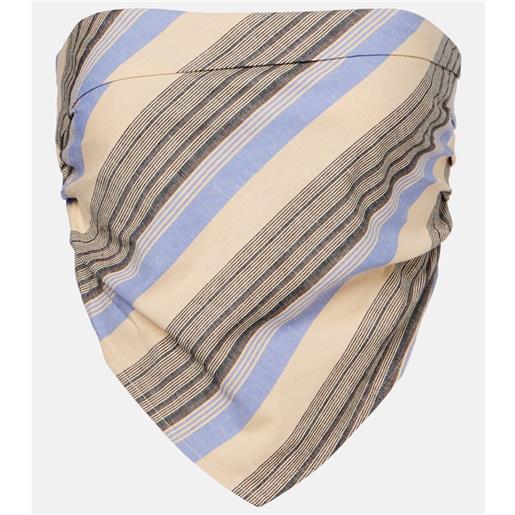 Faithfull top antibes in cotone e lino a righe