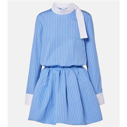 Patou miniabito in popeline di cotone a righe