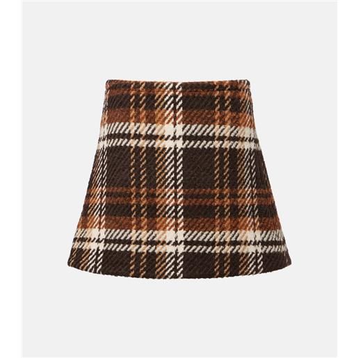 Patou minigonna in misto lana a quadri