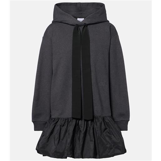 Patou abito felpa in cotone con cappuccio