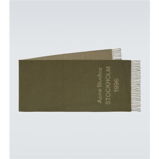 Acne Studios sciarpa in jacquard di lana con logo