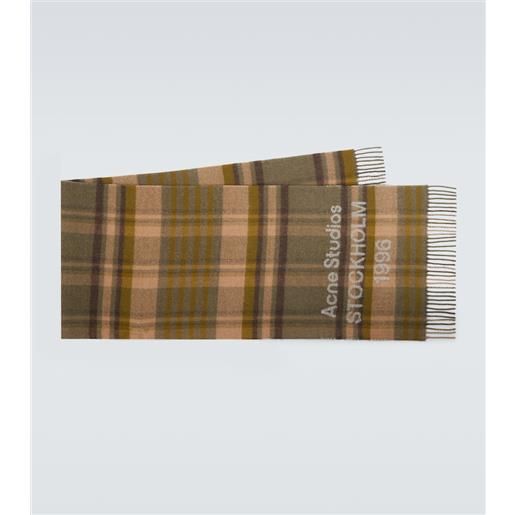 Acne Studios sciarpa in lana a quadri con logo