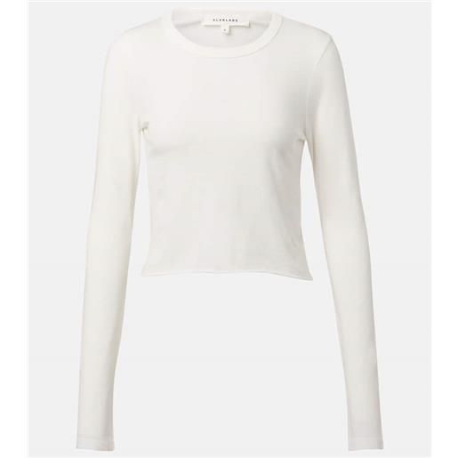 Slvrlake t-shirt cropped in jersey di cotone