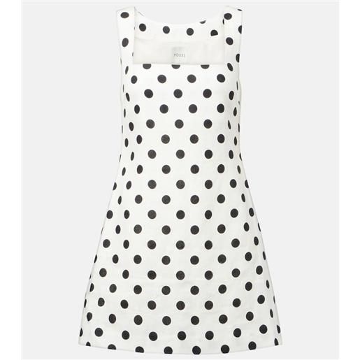 Posse abito corto alice in lino a pois