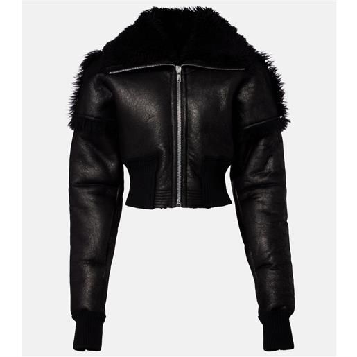 Rick Owens giacca cropped flight in pelle