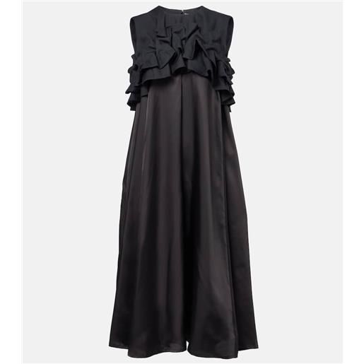 Noir Kei Ninomiya abito midi in lana con volant