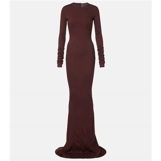 Rick Owens drkshdw - abito lungo simple edfu in jersey di cotone