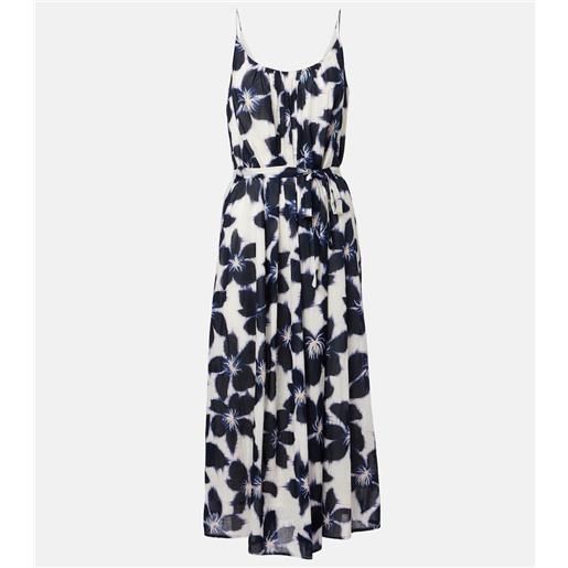 Velvet abito midi in voile di cotone con stampa floreale