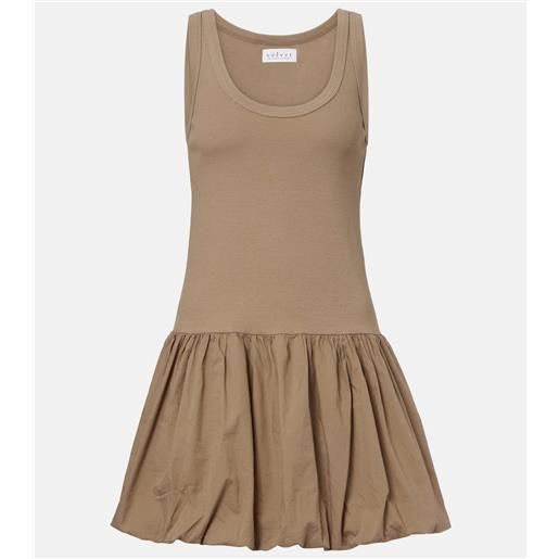 Velvet miniabito isla in popeline di misto cotone