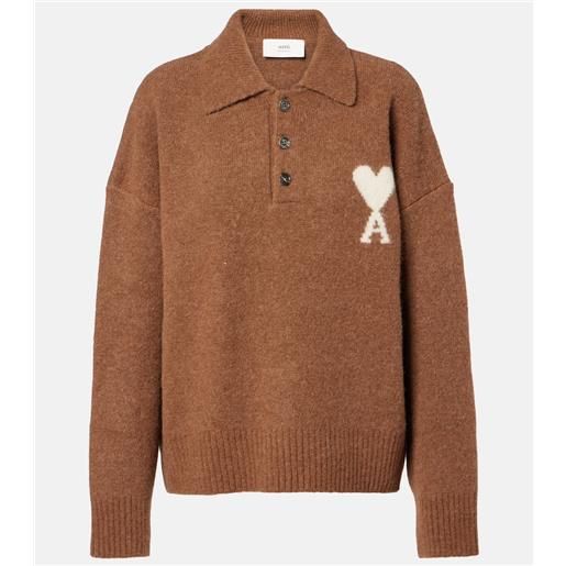 Ami Paris polo in misto alpaca e lana