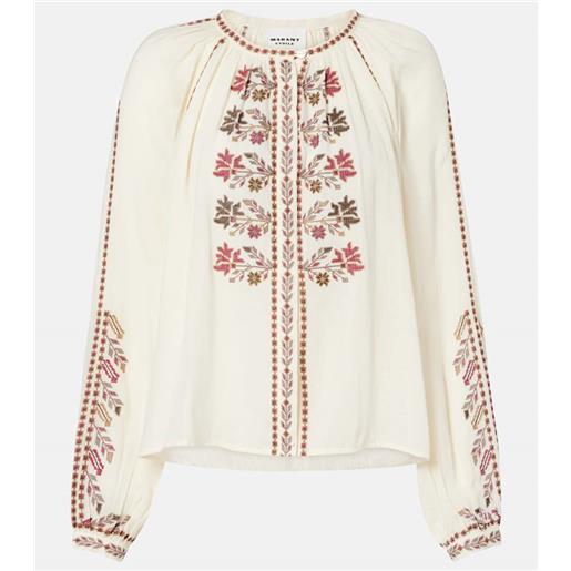 Marant Etoile blusa lynne in cotone con ricamo