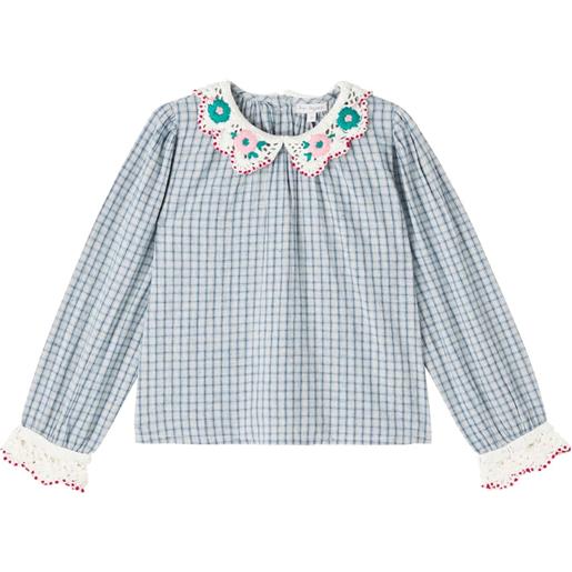 Bebe Organic blusa rhea in cotone e lino a quadri