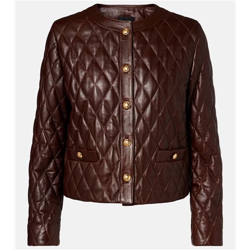 Nili Lotan giacca cropped amy in pelle trapuntata