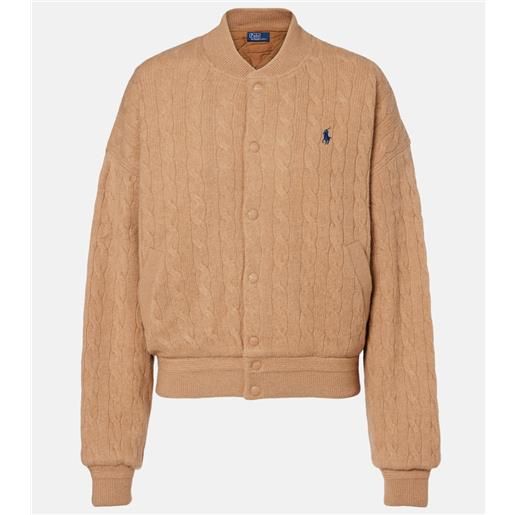 Polo Ralph Lauren bomber in lana e cashmere a trecce