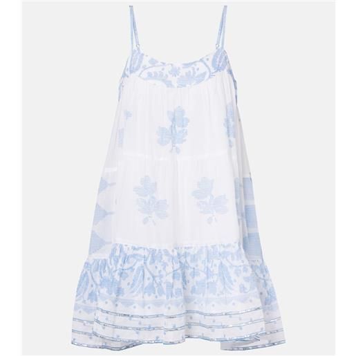 Juliet Dunn abito sottoveste in cotone con stampa e ruches