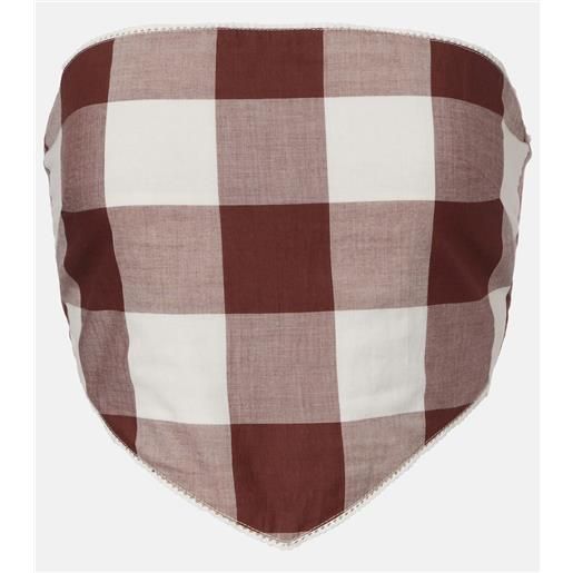 Posse top cropped callie in cotone a quadretti