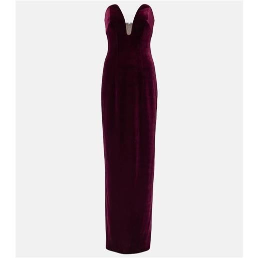 Monique Lhuillier abito lungo in velluto
