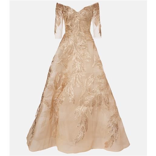 Monique Lhuillier abito lungo in tulle