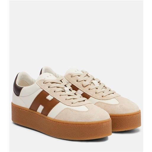 Hogan sneakers h681 in pelle e suede con plateau