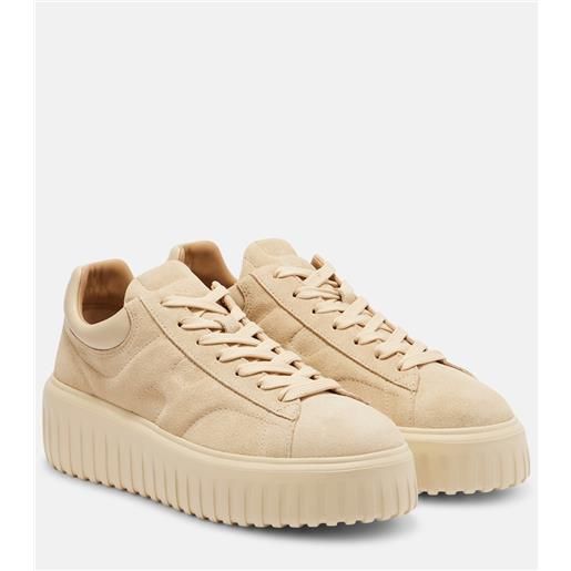 Hogan sneakers con plateau h-stripes in suede