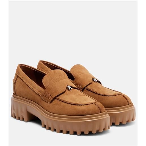 Hogan mocassini con plateau h700 in pelle