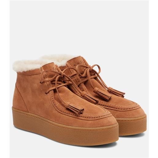Hogan stivaletti h681 in suede con platform