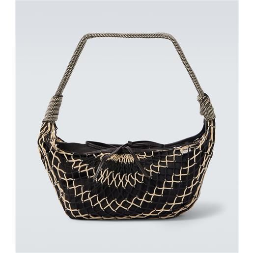 Lemaire borsa a spalla filt in mesh con pelle
