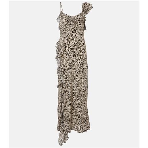 Rixo abito lungo ester in seta crãªpe de chine