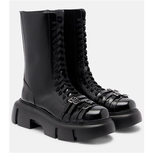 Simone Rocha anfibi in pelle con plateau