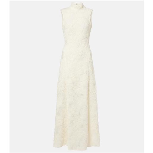 Rotate abito lungo in mesh con stampa floreale